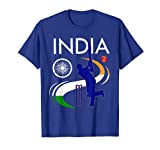 India Cricket With Indian Flag Brush Stroke T-Shirt