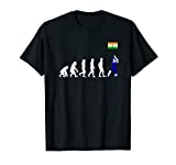 Evolution of man into cricket player with Indian team Jersey