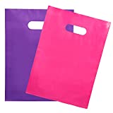 200 Pink & Purple Bags for Small Business 100 Pink and 100 Purple 1.5Mil 9"x12" Merchandise Bags Thick Glossy Retail Bags and Shopping Bags For Small Business with Die Cut Handles Boutique Bags