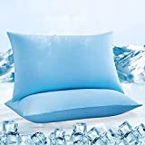 LUXEAR Cooling Pillowcases, Ultra Cool Pillow Cases with Stretch Japanese Q-max 0.55 Arc-Chill Cooling Fiber, Anti-Static Standard & Queen Size Zipper Pillowcases for Hair Skin Night Sweat Hot Sleeper