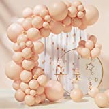 Pastel Orange Balloons 85 pcs Peach Balloons Garland Arch Kit 5/10/12/18 Inch Different Sizes Pastel Orange Latex Balloons for Gender Reveal Wedding Birthday Party Anniversary Baby Shower Decorations