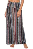 EXCHIC Women's Bohemian Style Print/Solid Elastic Waist Long Maxi Skirt (6, 2XL)