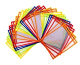 30 Multicolored Dry Erase Pockets, Oversize 10 x 13 Pockets, Perfect for Classroom Organization, Reusable Dry Erase Pockets, Teaching Supplies, 30 Pack