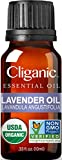 Cliganic USDA Organic Lavender Essential Oil - 100% Pure Natural Undiluted, for Aromatherapy Diffuser | Non-GMO Verified