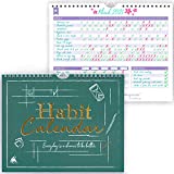 Clever Fox Habit Tracker Calendar  Inspirational Goal Tracker and Habit Calendar for Atomic Habits  Colorful Habit & Goal Planner Journal to Boost Productivity  24 Months, 10 x 8 (Obsidian Green)