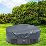 lunaoo 63 Inch Round Pool Cover - Foldable Dog Pet Pool Cover PVC Portable Pool Protective Cover