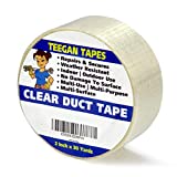 Clear Filament Duct Tape | Heavy Duty Waterproof Strapping Tape for Repairs, Shipping, Packing | Residential, Commercial and Industrial Uses | (2 Inch x 30 Yards)