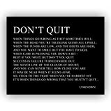 "Don't Quit"-Inspirational Poem Page Print-14 x 11" Poetic Wall Art Sign-Ready to Frame. Motivational Poster Print Perfect for Home-Office-Study-School Decor. Great Gift of Motivation for Poetry Fans!
