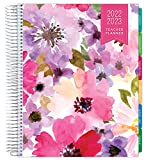 Deluxe 2022-2023 Dated Teacher Planner: 8.5"x11" Includes 7 Periods, Page Tabs, Bookmark, Planning Stickers, Pocket Folder Daily Weekly Monthly Planner Yearly Agenda (Spring Floral)