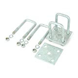 Sturdy Built Single Axle Galvanized U Bolt Kit for mounting Boat Trailer Leaf Springs for 2x2 axle - 4 13/16" Long