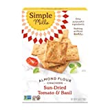 Simple Mills Almond Flour Crackers, Sundried Tomato & Basil, Gluten Free, Flax Seed, Sunflower Seeds, Corn Free, Good for Snacks, Made with whole foods, (Packaging May Vary), 4.25 Ounce