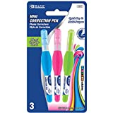 BAZIC Correction Pen (0.1 oz / 3 ml), Precise Metal Tip Applicator, Fine Point Corrections Fluid, Squeeze White Out Wipe Out Liquid (3/Pack), 1-Pack