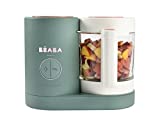 BEABA Babycook Neo, Glass Baby Food Maker, Glass Baby Food Processor, 4 in 1 Baby Food Steamer, Glass Baby Food Blender, Baby Essentials, Make Fresh Healthy Baby Food at Home, 5.5 Cups (Eucalyptus)