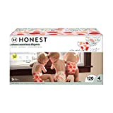 The Honest Company Clean Conscious Diapers, Just Peachy + Flower Power, Size 4, 120 Count Super Club Box