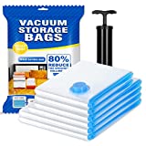 MecToVacuum Storage Bags 12 Pack Space Saver Vacuum Storage Bags, Reusable Ziplock Vacuum Sealer Bags for Clothing, Comforter, Pillow, Travel, Hand Pump Included(3 Jumbo, 3 Large, 3 Medium, 3 Small)