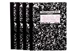 Mintra Office Composition Notebooks (Black Marble Comp - Wide Ruled, 4 Pack)