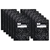 Mead Composition Notebook, 12 Pack, Wide Ruled Paper, 9-3/4" x 7-1/2", 100 Sheets per Notebook, Black Marble (72936)