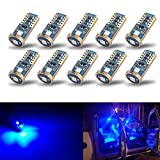 iBrightstar Newest Extremely Bright Wedge T10 168 194 LED Bulbs for Car Interior Dome Map Door Courtesy License Plate Lights, Blue
