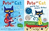 Pete the Cat 2 Book Set Collection Pete The Cat and His Four Groovy Button ; Pete The Cat Rocking in My School Shoes