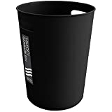 HMQCI Small Trash Can Round Plastic Wastebasket, Garbage Container Bin, 1.5 Gallon Capacity (Black, 7.7"*10.2")