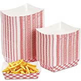Fasmov 200 Pack 2 lb Capacity Disposable Paper Food Tray, Grease Resistant, Coated Paperboard Basket for Fries, Hot Corn Dogs, Popcorn or Snacks