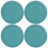 Pyrex 7201-PC 4-Cup Turquoise Plastic Replacement Food Storage Lid, Made in USA - 4 Pack