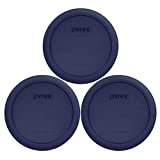 Pyrex 7201-PC 4-Cup Dark Blue Round Replacement Lids - 3 pack