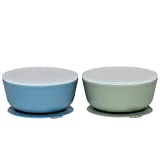 WeeSprout Silicone Suction Bowls for Babies | Leakproof Silicone Lids | Ultra-durable for Babies & Toddlers | Extra Strong Suction | Easy-Release Tab | Dishwasher, Microwave, & Freezer Safe | Set of 2