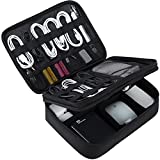 BAGSMART Electronic Organizer,Large Double Layer Cable Bag,Travel Organizer Bag,Electronics Accessories Storage Cases for iPad,Cables,Chargers,Hard Drive,Game Cards