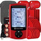 Dual Channel TENS EMS and Relax Muscle Stimulator, Electronic Pulse Massager Unit, 16 Electrode Pads, Travel Case