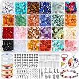 1516Pcs Crystal Jewelry Making Kit with 24 Colors Crystal Beads Cludoo Crystals for Jewelry Making Kit with Gemstone Beads,Jewelry Wire, Pendants, Earring Hooks Crystal Beads for Jewelry Making