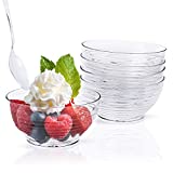 Kingrol 100 Mini Dessert Bowls with Spoons, 3 oz. Disposable Dessert Cup for Mousse, Puddings, Appetizers, Condiments, Snacks