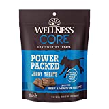 WELLNESS Core Pure Rewards Grain-Free Beef & Venison Jerky Bites Dog Treats, 4 Ounce bag (88206)