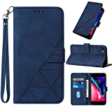 Compatible for iPhone SE 2022 Case Wallet,iPhone 8 , 7, 6/6S ,[Kickstand][Wrist Strap][Card Holder Slots] PU Leather Protective Folio Flip Cover (Blue)