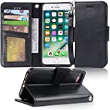 Arae Case for iPhone 7 / iPhone 8 / iPhone SE3 2022 / iPhone SE 2020, Premium PU Leather Wallet Case with Kickstand and Flip Cover for iPhone 7/8 / SE 3rd Generation/SE 2020 4.7 inch, Black