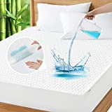 Bedsure Waterproof Mattress Protector Queen Size Viscose from Bamboo Mattress Protector Cover with 2-in-1 Removable Top, 3D Air Fabric Breathable Cooling Mattress Pad with Deep Pocket Up to 18"