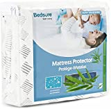 Bamboo Mattress Protector King Size Ultra Breathable Cooling Waterproof Mattress Pad Soft Mattress Cover 3D Air Fabric with18 inch Deep Pocket Bedsure