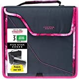 Five Star Zipper Binder, 3 Inch 3-Ring Binder with Removable Padded Case and Expanding File, 700 Sheet Capacity, Includes Multi-Use Strap, Navy/Pink (292960D)