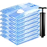 Vacuum Storage Bags 7 pack, Space Saver Sealer Bags for Clothes Blankets Comforters with Hand Pump (Small)