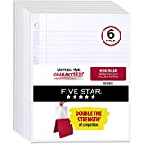 Five Star Loose Leaf Paper, 6 Pack, 3 Hole Punched, Reinforced Filler Paper, Wide Ruled Paper, 10-1/2" x 8", 100 Sheets/Pack (15002)