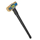 Estwing 8-Pound Brass Sledge Hammer for Metalworking / Automotive / Mining Use, Steel Locked Head, 30-Inch Indestructible Handle with Vulcanized Rubber Overlay, Reinforced Lanyard Hole