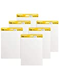 Post-it Super Sticky Easel Pad, 25 x 30 Inches, 30 Sheets/Pad, 6 Pads (559VAD6PK), Large White Premium Self Stick Flip Chart Paper, Super Sticking Power