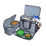 Wakytu Dog Travel Bag, Airline Approved Tote Bag for Dogs Cats Pet's Traveling Accessories Organizer, Includes Pet Travel Bag, Food Container Bag and Collapsible Bowl, Perfect Weekend Pet Travel Set