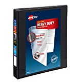 Avery Heavy-Duty View 3 Ring Binder,1" One Touch Slant Rings, Holds 8.5" x 11" Paper, 1 Black Binder (05300)