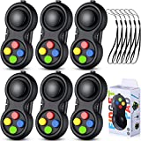 6 Pieces Cam Fidget Pad Controller Relieve Anxiety Teen Handheld Mini Handheld Fidget Pad Fidget Controller Stress Reducer for Teens and Adult Relieve Stress (Simple Colors)