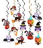 Halloween Hanging Swirl Decorations, Colorful Ceiling Whirl Streamers Spirals Foil with Bat Witch Skull Spider Ghost Pumpkin Monster Cards Party Supplies and Favors for Home Outdoor Indoor Decor and Baby Shower Festival Party