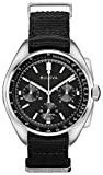 Bulova Archive Series Mens Stainless Steel with Black Nylon Strap Lunar Pilot Chronograph , Silver-Tone (Model: 96A225)