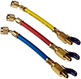 Yellow Jacket 25980 9" FlexFlow and Low Loss Adapter Hoses, Red/Yellow/Blue (Pack of 3)
