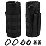 ANJINU Molle Water Bottle Holder, Water Molle Attachments, Molle Water Bottle Pouch, Tactical Backpack Attachment Pouches (Black)