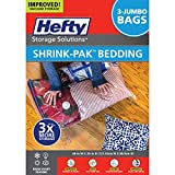 Hefty Shrink-Pak  3 Jumbo Vacuum Seal Storage Bags  Space Saver Bags for Clothing, Pillows, Towels, or Blankets, 3 x XXL Bags